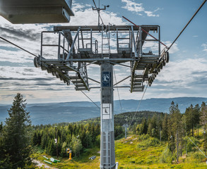 Wyciąg narciarski, widok z góry