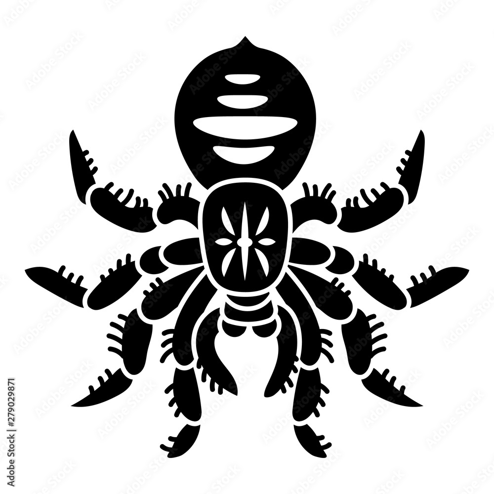 Poster danger tarantula icon. simple illustration of danger tarantula vector icon for web design isolated o