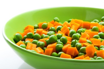 Orange Carrots and Green Peas