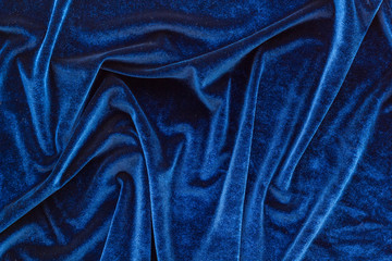 Abstract blue fabric texture pattern top view mockup