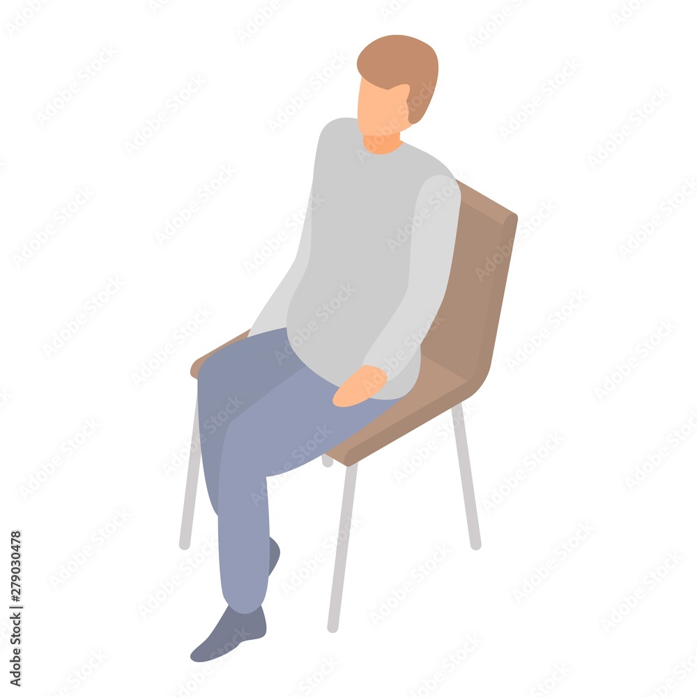 Aufkleber man at soft chair icon. isometric of man at soft chair vector icon for web design isolated on white 