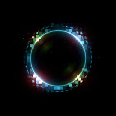 Vivid abstract background. Beautiful design of rotation frame.  .Mystical portal. Bright sphere lens. Rotating lines. Glow ring. .Magic neon ball. Led blurred swirl. Spiral glint lines.