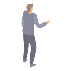Talking man icon. Isometric of talking man vector icon for web design isolated on white background