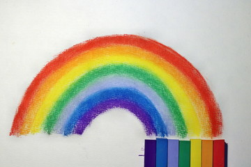 Regenbogen, Pastelkreide