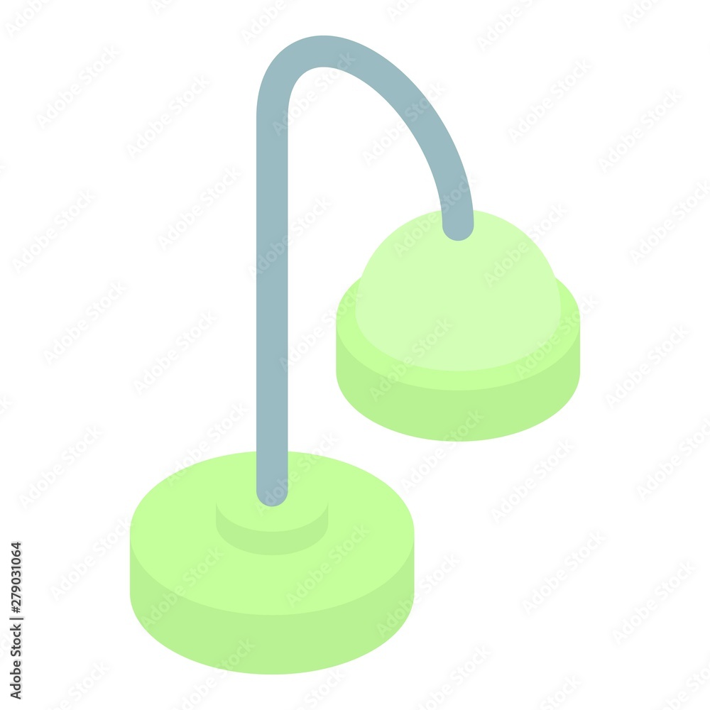 Poster green desktop lamp icon. isometric of green desktop lamp vector icon for web design isolated on whit