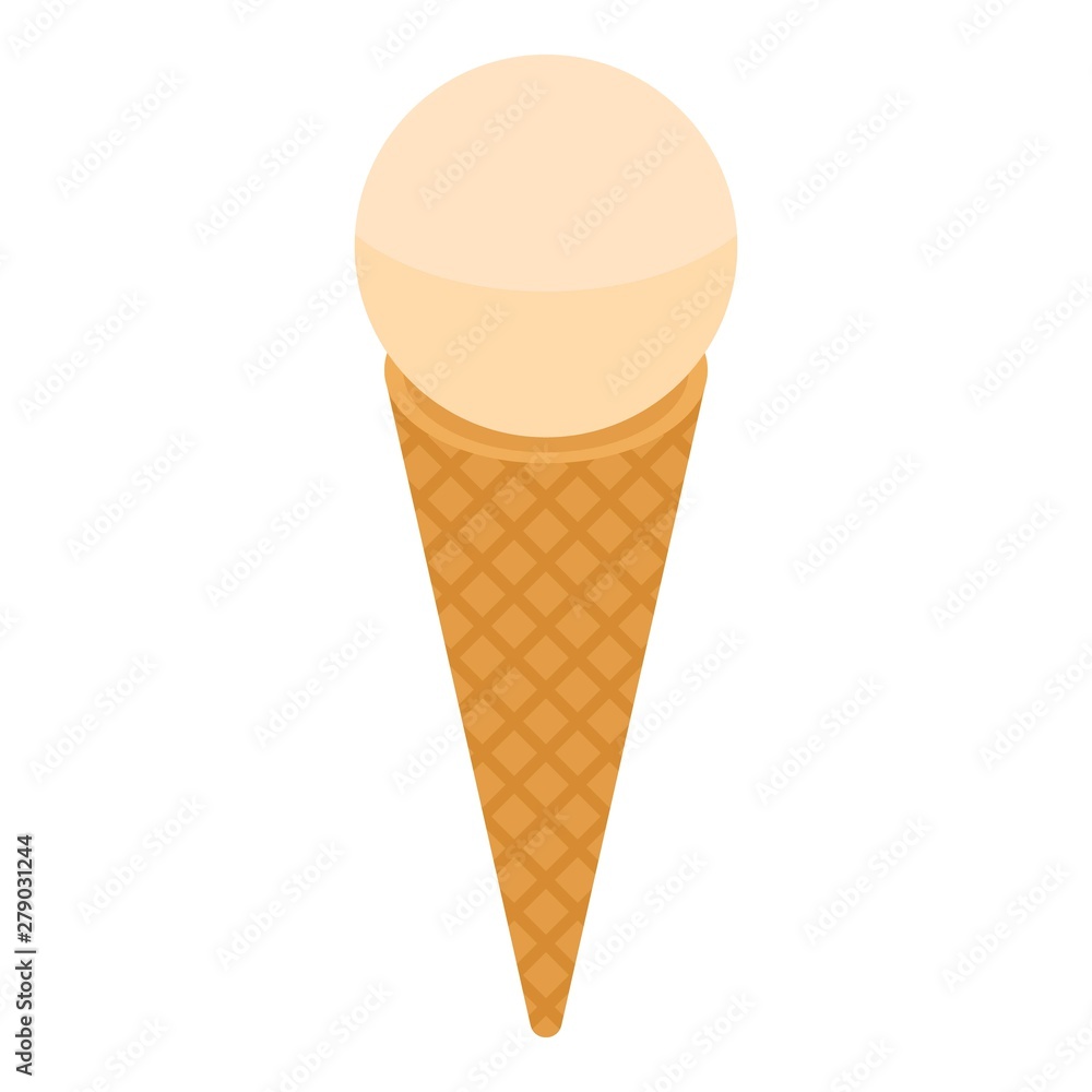Poster ice cream cone icon. isometric of ice cream cone vector icon for web design isolated on white backgr