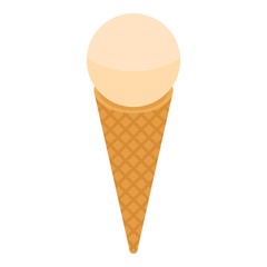 Ice cream cone icon. Isometric of ice cream cone vector icon for web design isolated on white background