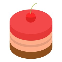 Cherry cake icon. Isometric of cherry cake vector icon for web design isolated on white background