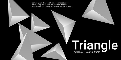 Triangle background. Abstract composition of triangular crystals.