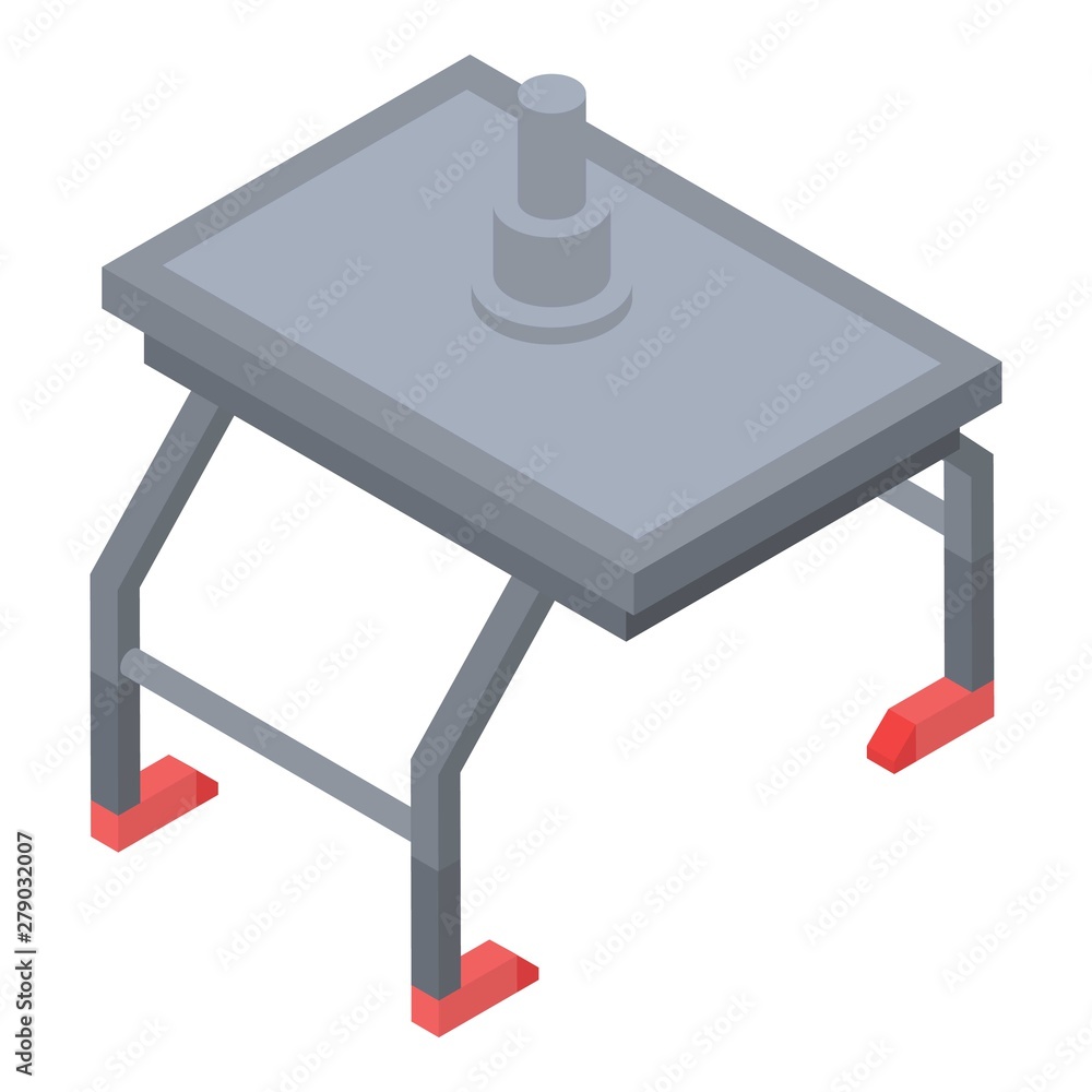 Poster machine-tool table icon. isometric of machine-tool table vector icon for web design isolated on whit