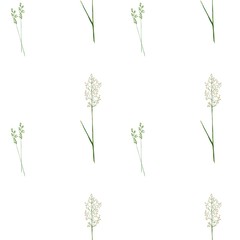 Naklejka na ściany i meble watercolor pattern of grass stalks