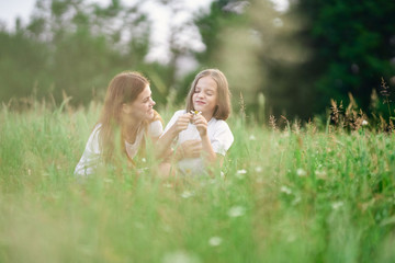 mother and daughter in the park