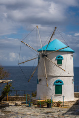 Fototapeta na wymiar Old windmill in Skinari Cape