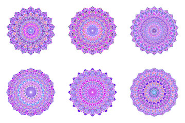 Geometrical triangle mosaic mandala collection - circular abstract vector graphic