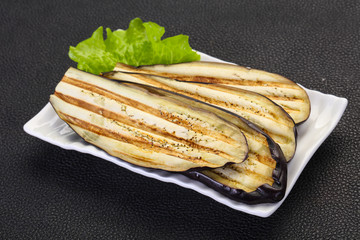 Grilled eggplant in the bowl