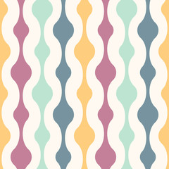 Retro seamless pattern - colorful nostalgic background design