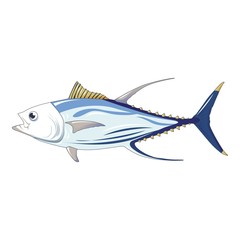 Tuna fish icon. Cartoon of tuna fish vector icon for web design isolated on white background