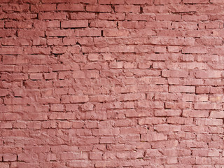 Fototapeta premium Old red brick wall for background design, banner and layout