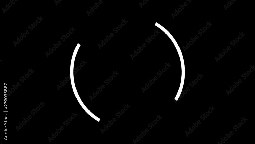 Poster abstraction of two white spirals smooth rotation against each other in the circle on the black backg