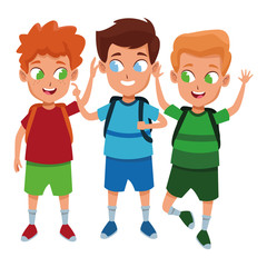 childhood adorable school students cartoon