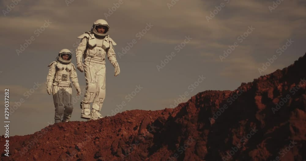 Canvas Prints two astronauts on mars