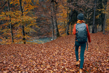Fototapeta premium woman in autumn forest