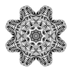 Mandala. Ethnic decorative round element. Hand drawn lacy pattern. Islam, Arabic, Indian, ottoman motifs Boho style
