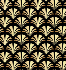 Fototapeta na wymiar Geometric Gold Art Deco Pattern Background Design