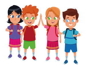 childhood cute school students cartoon