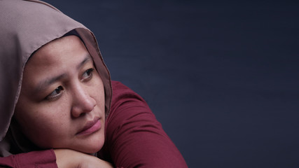 Sad Depressed Muslim Woman