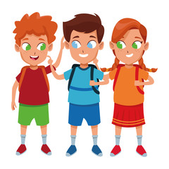childhood cute school students cartoon