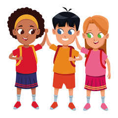 childhood cute school students cartoon