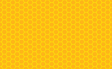 Gold honey hexagonal cells seamless texture. Mosaic or speaker fabric shape pattern. Golden honeyed comb grid texture and geometric hive hexagonal honeycombs. Vector illustration