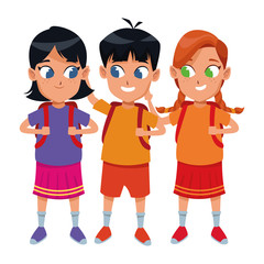 childhood cute school students cartoon