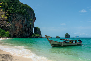 longtail boat in thailand beach