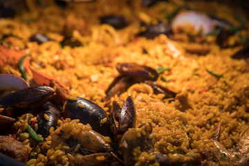Macro of a Paella at Hotel Xcaret, Mexico