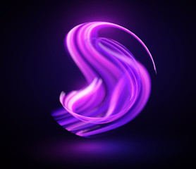 Abstract background. Elegant glowing circle. Light ring. Atoms and electrons. Sparking particle. Luxury streaks.Colorful ellipse. Glint sphere. Bright border. Energy ball. Physics concept.