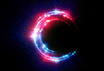 Vivid abstract background. Beautiful design of rotation frame.  .Mystical portal. Bright sphere lens. Rotating lines. Glow ring. .Magic neon ball. Led blurred swirl. Spiral glint lines.