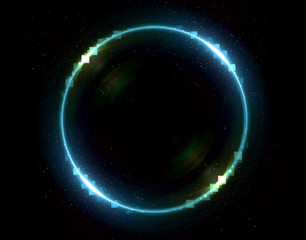 Vivid abstract background. Beautiful design of rotation frame.  .Mystical portal. Bright sphere lens. Rotating lines. Glow ring. .Magic neon ball. Led blurred swirl. Spiral glint lines.