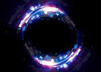 Vivid abstract background. Beautiful design of rotation frame.  .Mystical portal. Bright sphere lens. Rotating lines. Glow ring. .Magic neon ball. Led blurred swirl. Spiral glint lines.