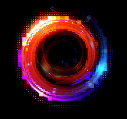 Vivid abstract background. Beautiful design of rotation frame.  .Mystical portal. Bright sphere lens. Rotating lines. Glow ring. .Magic neon ball. Led blurred swirl. Spiral glint lines.