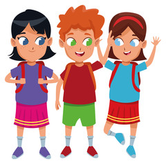 Fototapeta premium childhood cute school students cartoon