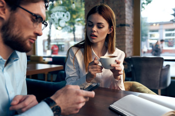 young woman in cafe