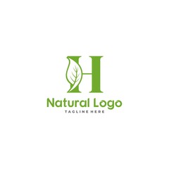 Letter H With Leaf Logo. Green leaf logo icon vector design. Landscape design, garden, Plant, nature and ecology vector. Ecology Happy life Logotype concept icon. Editable file.