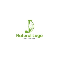 Letter J With Leaf Logo. Green leaf logo icon vector design. Landscape design, garden, Plant, nature and ecology vector. Ecology Happy life Logotype concept icon. Editable file.