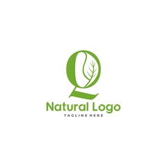 Letter Q With Leaf Logo. Green leaf logo icon vector design. Landscape design, garden, Plant, nature and ecology vector. Ecology Happy life Logotype concept icon. Editable file.