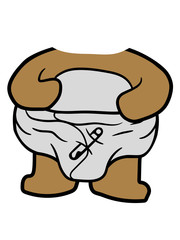 windel baby teddy k&ouml;rper ohne kopf stehender s&uuml;&szlig;er kleiner b&auml;r b&auml;rchen kuscheltier grizzly spielzeug kind niedlich clipart comic cartoon design