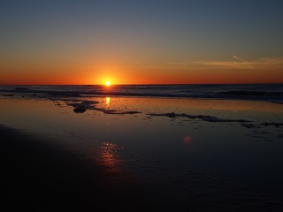 Fototapeta na wymiar sunset on a North Sea beach