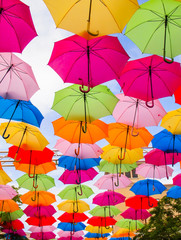 Fototapeta na wymiar Colorful Umbrellas