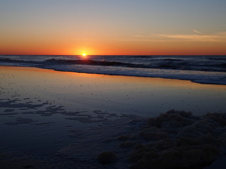 Sunset in a North Sea Beach in the Netherlands (Zandfoort aan Zee, November 2016)